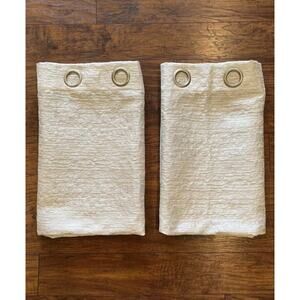Set Of Two Matching Ivory Textured Grommet Heading Single Window Curtains 40x82